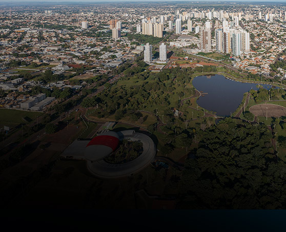 Vista de Campo Grande, com parque e edifícios